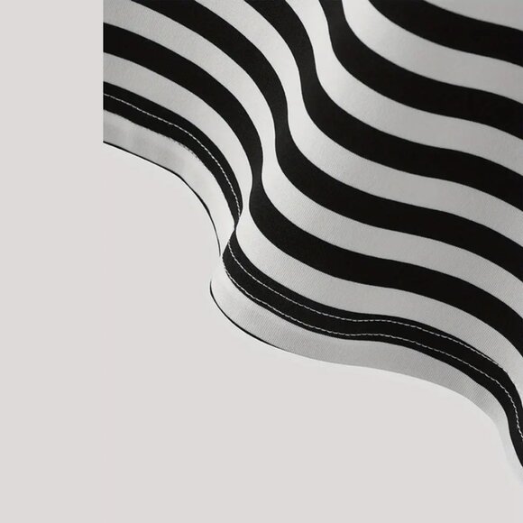 Black and White Striped Tank Top - Picture 5 of 7